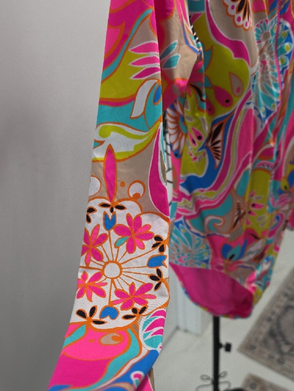 Trina Turk Pink Multicolor Floral Paisley Rash Guard One-Piece - Picture 5 of 8